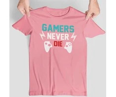 Marškinėliai "Gamers never die"