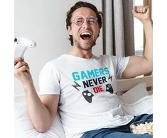 Marškinėliai "Gamers never die"