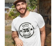Marškinėliai "Happy birthday" su pasirinktais metais