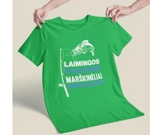 Marškinėliai "Laimingos žvejybos marškinėliai"