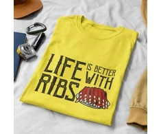 Marškinėliai "Life is better with ribs"