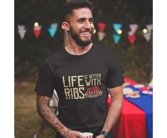 Marškinėliai "Life is better with ribs"