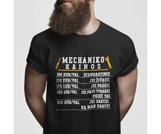Marškinėliai "Mechaniko kainoraštis"