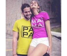 Marškinėlių komplektas "MAMA and PAPA"
