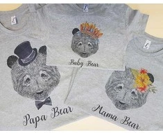 Marškinėlių komplektas šeimai "Bear Family"