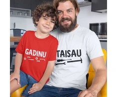 Marškinėlių komplektas tėčiui ir vaikui "Taisau - gadinu"