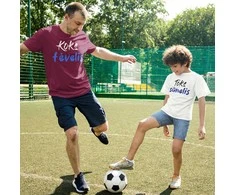 Marškinėlių komplektas tėčiui ir vaikui "Koks tėvelis, toks ir sūnelis"