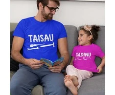 Marškinėlių komplektas tėčiui ir vaikui "Taisau - gadinu"