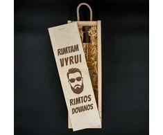 Medinė butelio dėžė "Rimtam vyrui"
