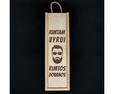Medinė butelio dėžė "Rimtam vyrui"