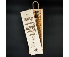 Medinė butelio dėžė "Senelio nervams"