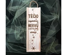 Medinė butelio dėžė "Tėčio nervams"