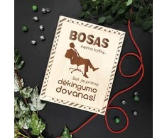 Medinė dėžutė "Bosas neima kyšių"