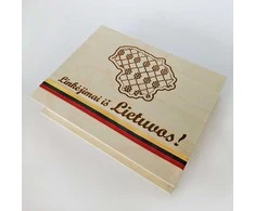 Medinė dėžutė "Linkėjimai iš Lietuvos"