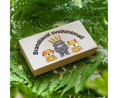 Medinė pinigų dėžutė "Brangiausi sveikinimai"