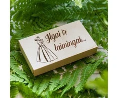 Medinė pinigų dėžutė "Ilgai ir laimingai"