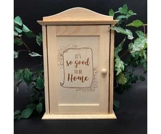 Medinė raktų dėžutė "It's so good to be home"