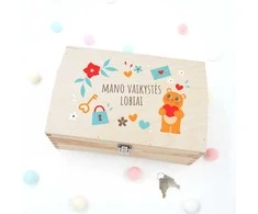 Medinė skrynelė "Mano vaikystės lobiai"