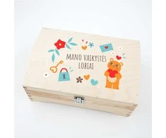 Medinė skrynelė "Mano vaikystės lobiai"