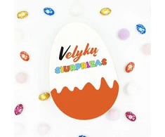 Medinė spalvota dėžutė "Velykų siurprizas"