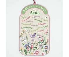 Medinė spalvota lentelė "Padėka mamai"