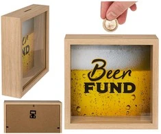 Medinė taupyklė - rėmelis "Beer fund"