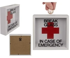 Medinė taupyklė - rėmelis "Emergency fund"