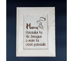 Medinis graviruotas rėmelis "Mama"