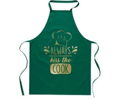 Medvilninė prijuostė "Always kiss the cook"