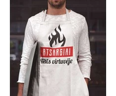 Medvilninė prijuostė "Atsargiai, virtuvėje tėtis"