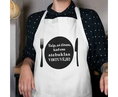 Medvilninė prijuostė "Esu stebuklas virtuvėje"