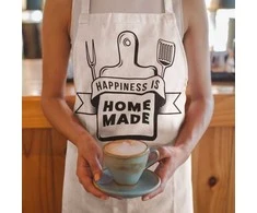 Medvilninė prijuostė "Happiness is home made"