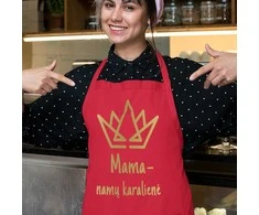 Medvilninė prijuostė "Mama - namų karalienė"