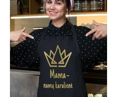 Medvilninė prijuostė "Mama - namų karalienė"