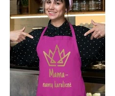 Medvilninė prijuostė "Mama - namų karalienė"