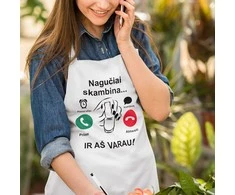 Medvilninė prijuostė "Nagučiai skambina"