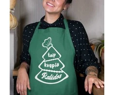 Medvilninė prijuostė "Taip kvepia Kalėdos"