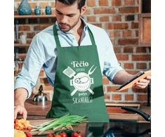 Medvilninė prijuostė "Tėčio kepsniai - patys skaniausi"