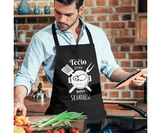 Medvilninė prijuostė "Tėčio kepsniai - patys skaniausi"