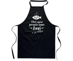 Medvilninė prijuostė "Tikri vyrai parneša žuvį"