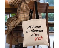 Medžiaginis maišelis "All I want for christmas is FOOD"