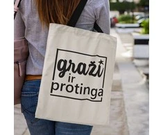 Medžiaginis maišelis "Graži ir protinga"