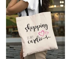 Medžiaginis maišelis "Shopping is my cardio"