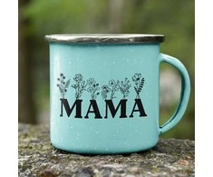 Metalinis puodelis "Mama - laukų gėlė"