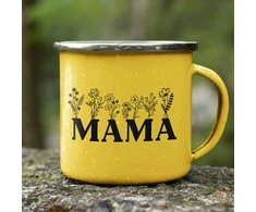 Metalinis puodelis "Mama - laukų gėlė"