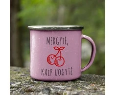 Metalinis puodelis "Mergytė, kaip uogytė"