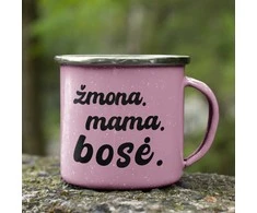 Metalinis puodelis "Žmona. Mama. Bosė."