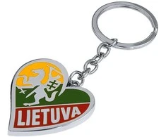 Metalinis širdelės formos pakabukas "Vytis - Lietuva"