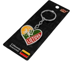 Metalinis širdelės formos pakabukas "Vytis - Lietuva"