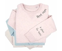 UNISEX pastelinis "Sully" džemperis "Best mom" su spauda ant rankovės
